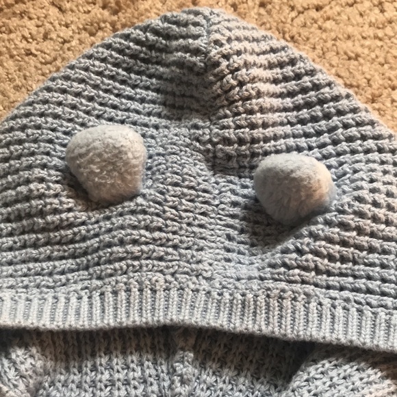 Carter’s Knitted Button Down Hooded Sweater Blue 9 Months - Picture 3 of 7